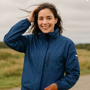 Calvin Klein Windbreaker Jacket Navy Lightweight Zip Up Women’s L